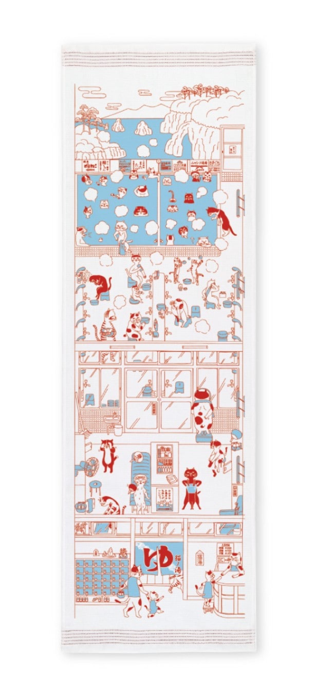 Tenugui towel  |  Bathing cats