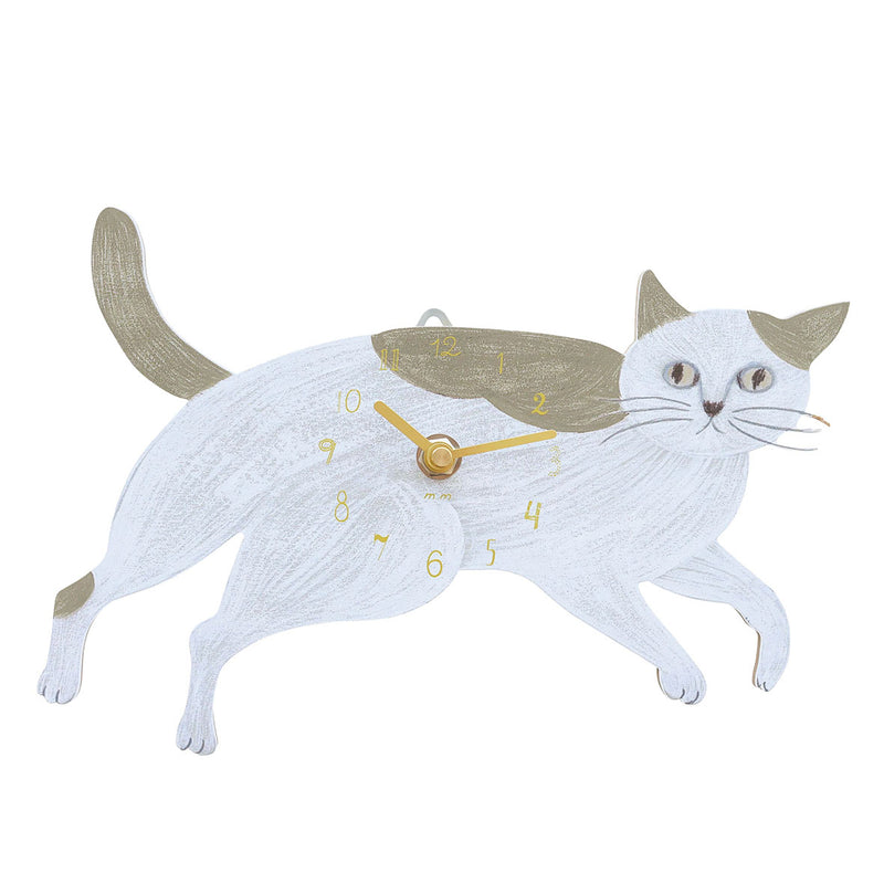 Diecut clock Beige cat | Matsuo Miyuki