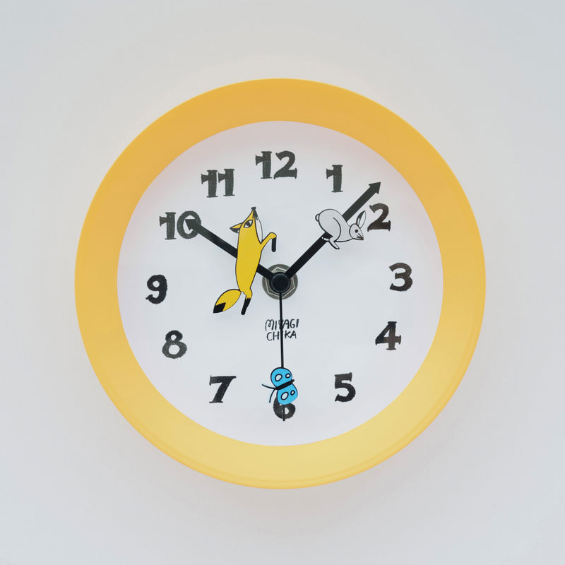 2way clock FOX Yellow | Yamabatosha