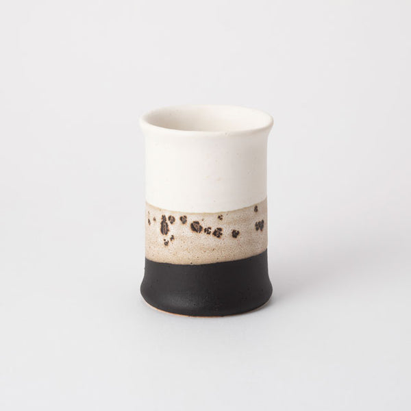 Tsutsu Yunomi - Mino Ware, Two-Tone Black and White Glaze | Nakagawa Masashichi Shoten