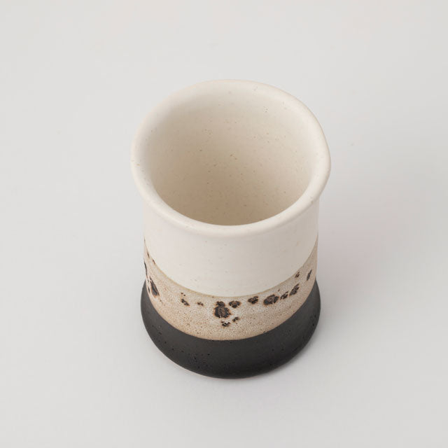 Tsutsu Yunomi - Mino Ware, Two-Tone Black and White Glaze | Nakagawa Masashichi Shoten