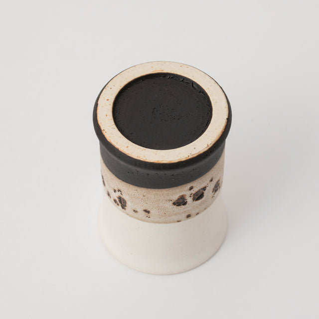 Tsutsu Yunomi - Mino Ware, Two-Tone Black and White Glaze | Nakagawa Masashichi Shoten