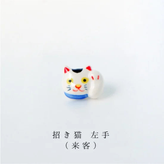 Maneki Neko (Left Hand - Invites People)) Inu Ceramic Brooch