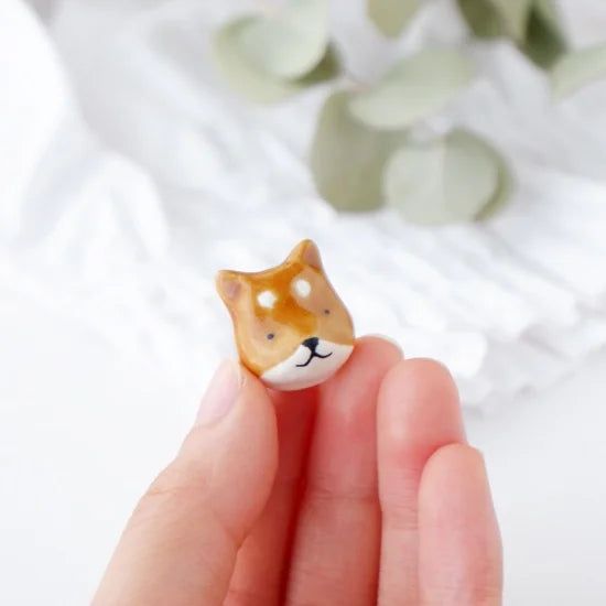 Shiba Inu Ceramic Brooch