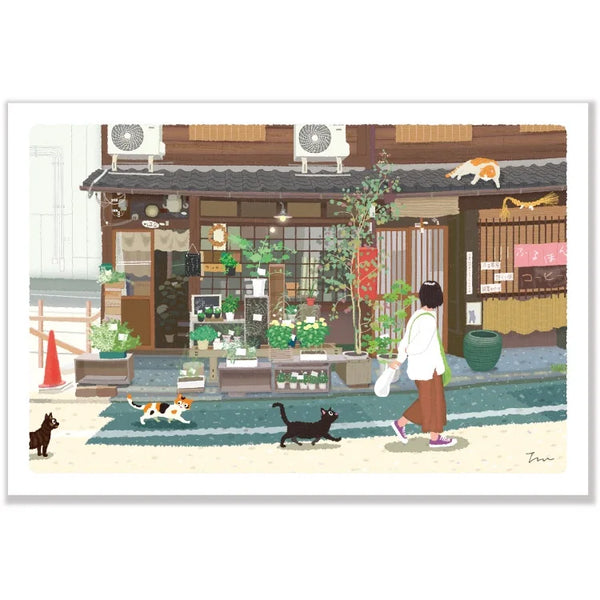Tabineko Postcard with cats in Japan | summer