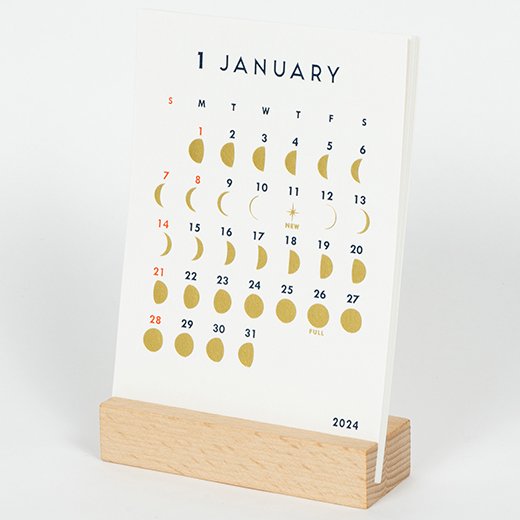 2024 Letterpress Desk Calendar MOON ZAKKAsine