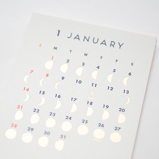 2024 Letterpress Desk Calendar MOON ZAKKAsine