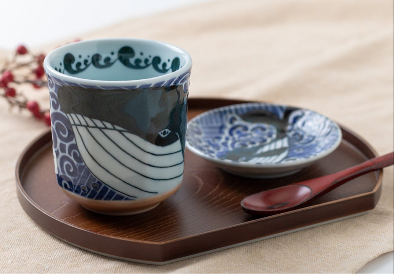 Minoyaki Kujira whale Tea Cup