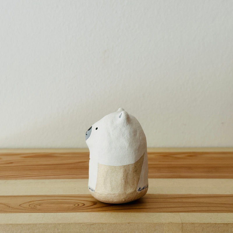 Polar Bear Papier-mache Tumbling Doll ｜COSHELL