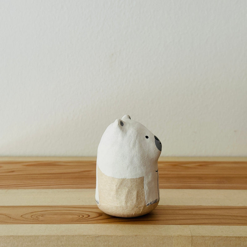 Polar Bear Papier-mache Tumbling Doll ｜COSHELL