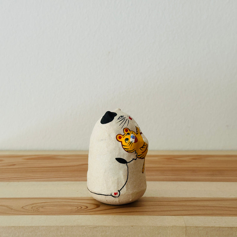 Cat and Tiger Papier-mache Tumbling Doll ｜COSHELL