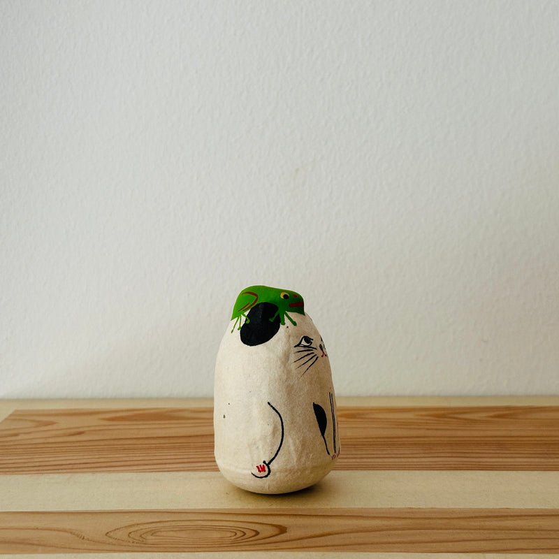 Frog Cat Papier-mache Tumbling Doll ｜COSHELL