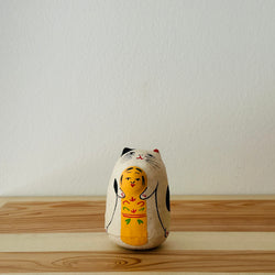 Kokeshi Cat Papier-mache Tumbling Doll ｜COSHELL