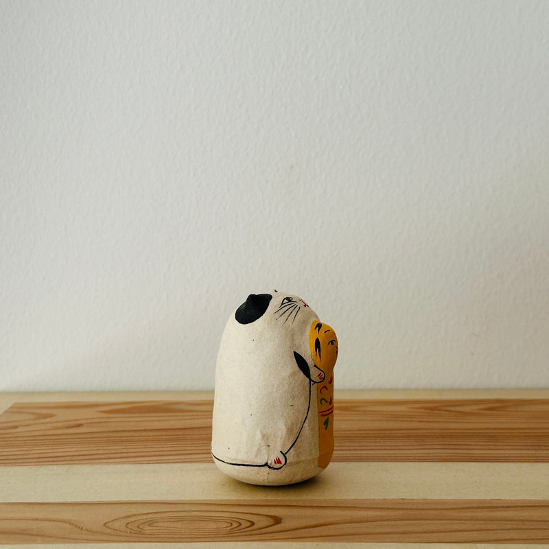 Kokeshi Cat Papier-mache Tumbling Doll ｜COSHELL