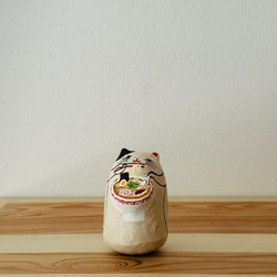 Ramen Cat Papier-mache Tumbling Doll ｜COSHELL