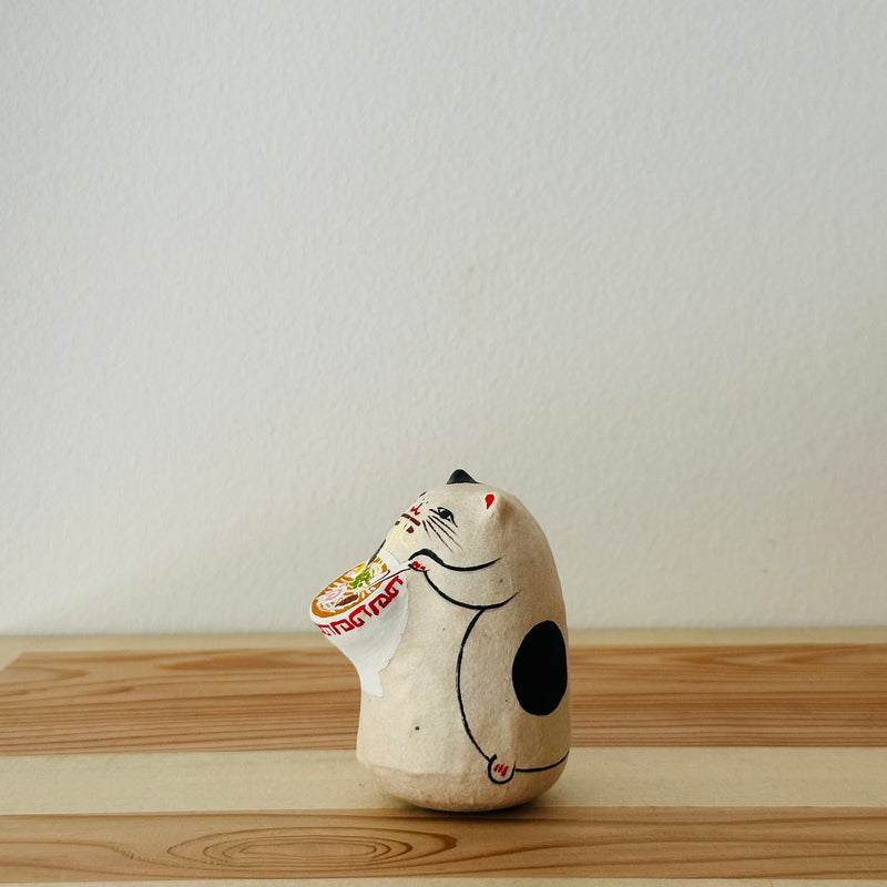 Ramen Cat Papier-mache Tumbling Doll ｜COSHELL