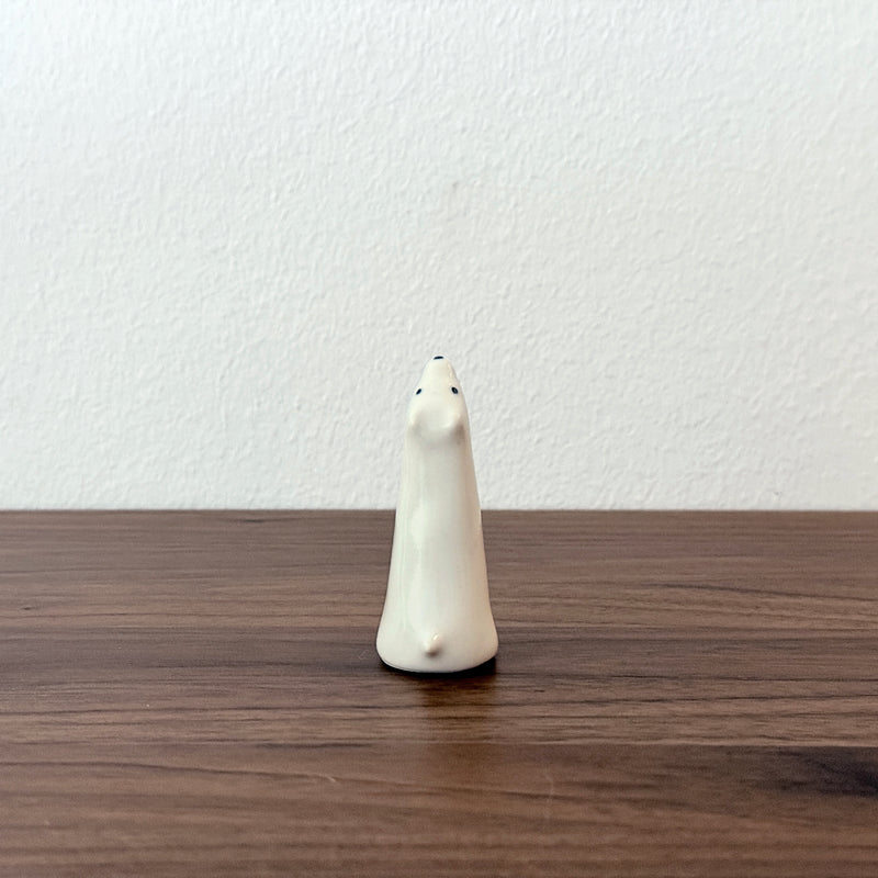 White Dog Ring Stand