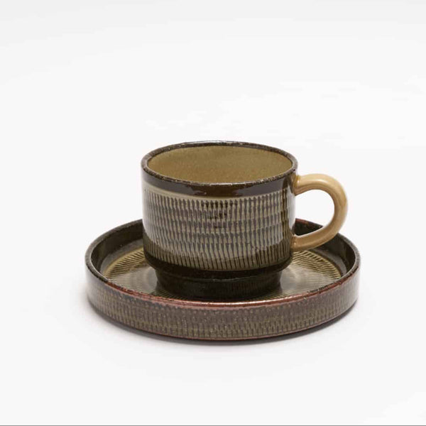 Yellow Glaze Tobikanna Coffee Cup & Saucer