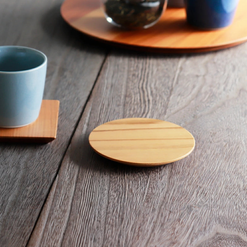 YAMASAKURA Cherry wooden Coaster | round