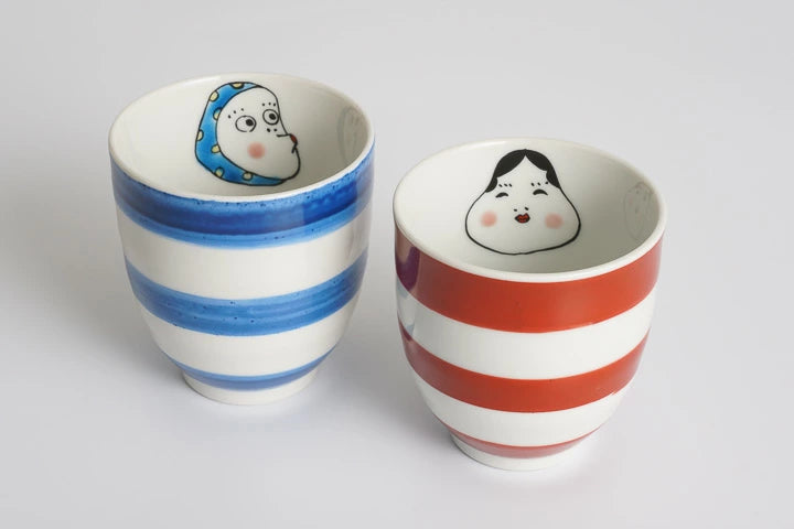 Kutani Okame & Hyottoko Tea cup |  Soukyuugama