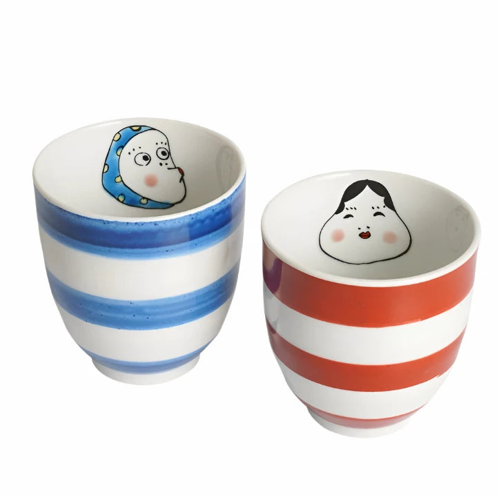 Kutani Okame & Hyottoko Tea cup |  Soukyuugama