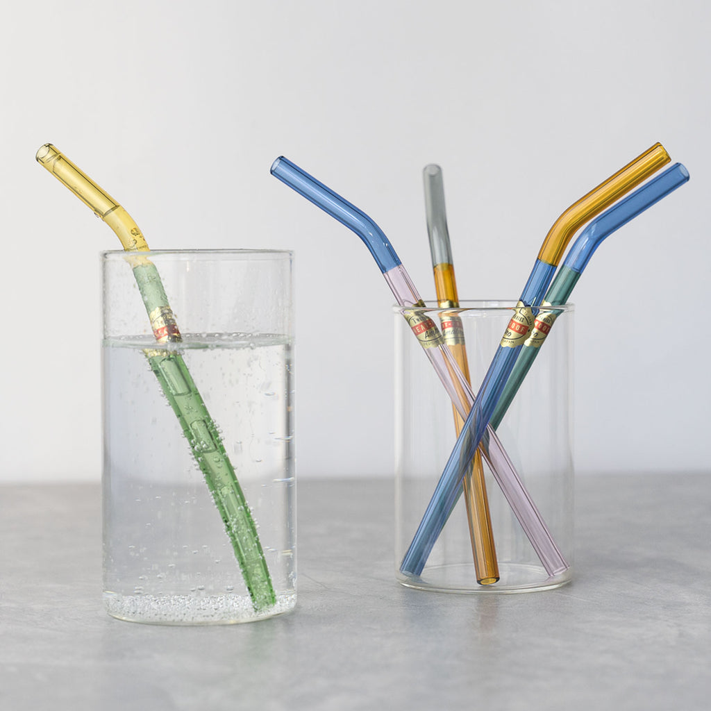 Two-Tone Borosilicate Glass Straws - Set of 6 – LACMA Store